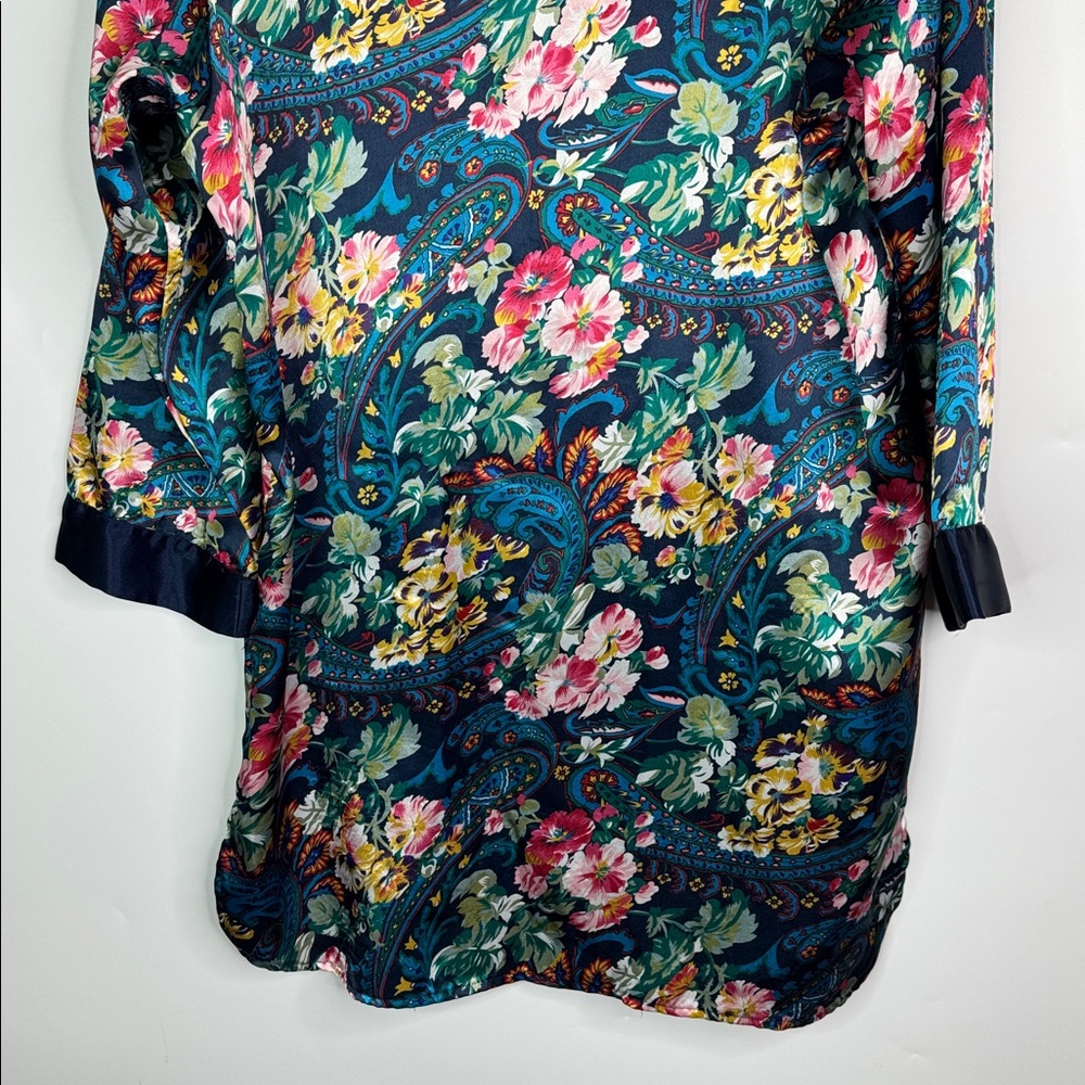 Vintage Victoria's Secret Gold Label Satin Floral Nightshirt Size Large - Picture 6 of 8